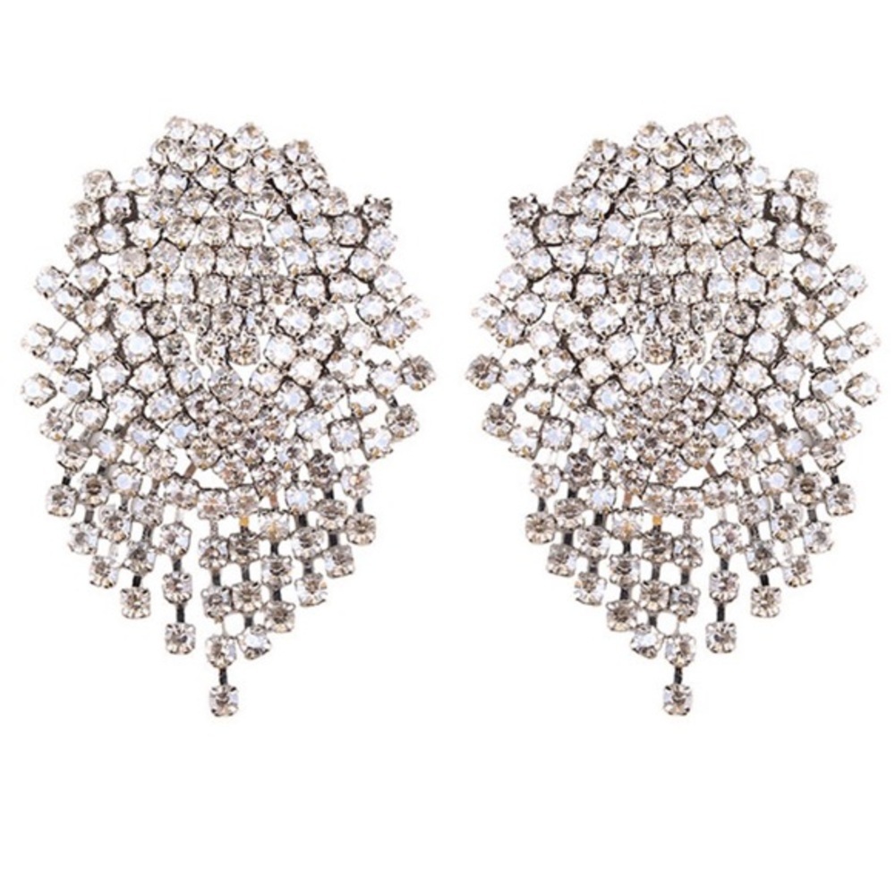 *Price Drop* Silver Crystal Statement Earrings